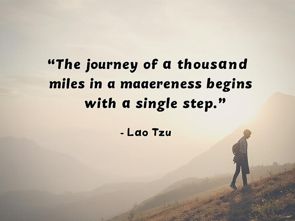 Image for : The journey of a thousand miles begins with a single step