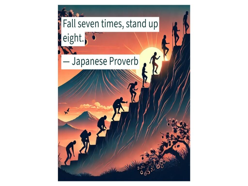 Image for : Fall seven times, stand up eight.