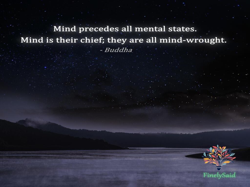 Image for : Mind precedes all mental states. Mind is their chief; they are all mind-wrought.