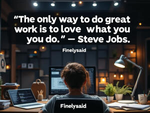 Image for : The only way to do great work is to love what you do.