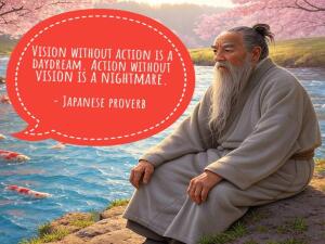 Image for : Vision without action is a daydream. Action without vision is a nightmare.